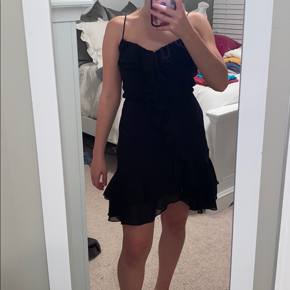 h&m black ruffle dress